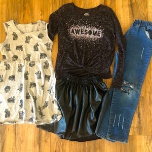 Girls clothes bundle size 7-8 cat themed clothing